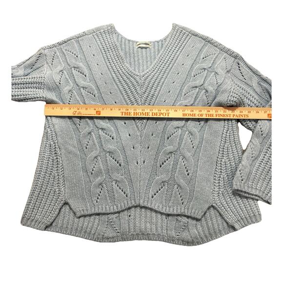 Anthropologie Ramona XL Sky Blue Alpaca Blend Oversized Unique Sweater - Picture 5 of 11